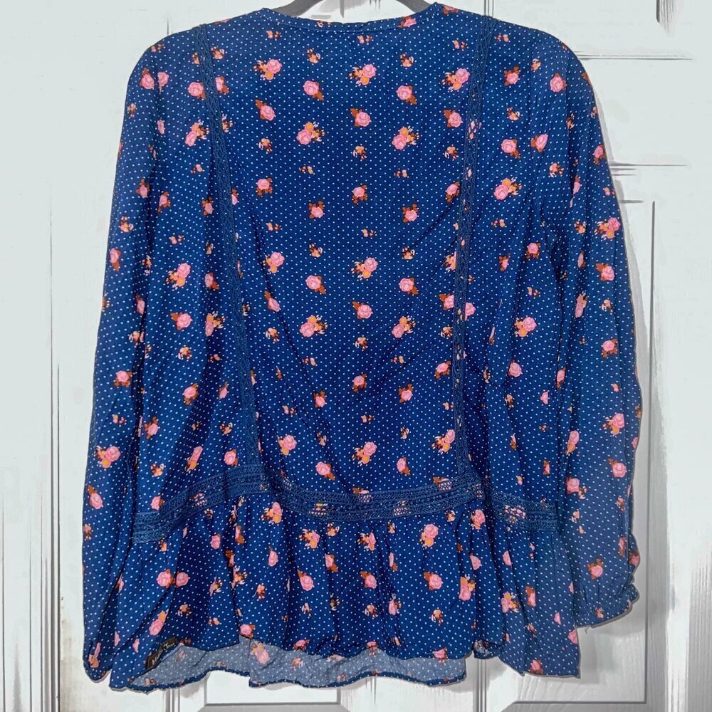 Matilda Jane Women's Brilliant Daydream Floral Polka Dot Blouse Size M - Picture 4 of 7